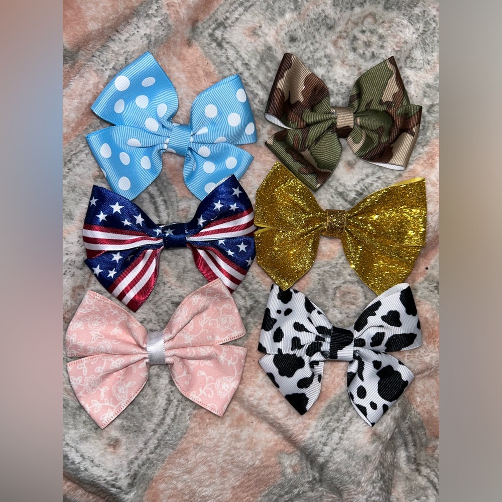 Assortment of girls hair bows ( 6pk)